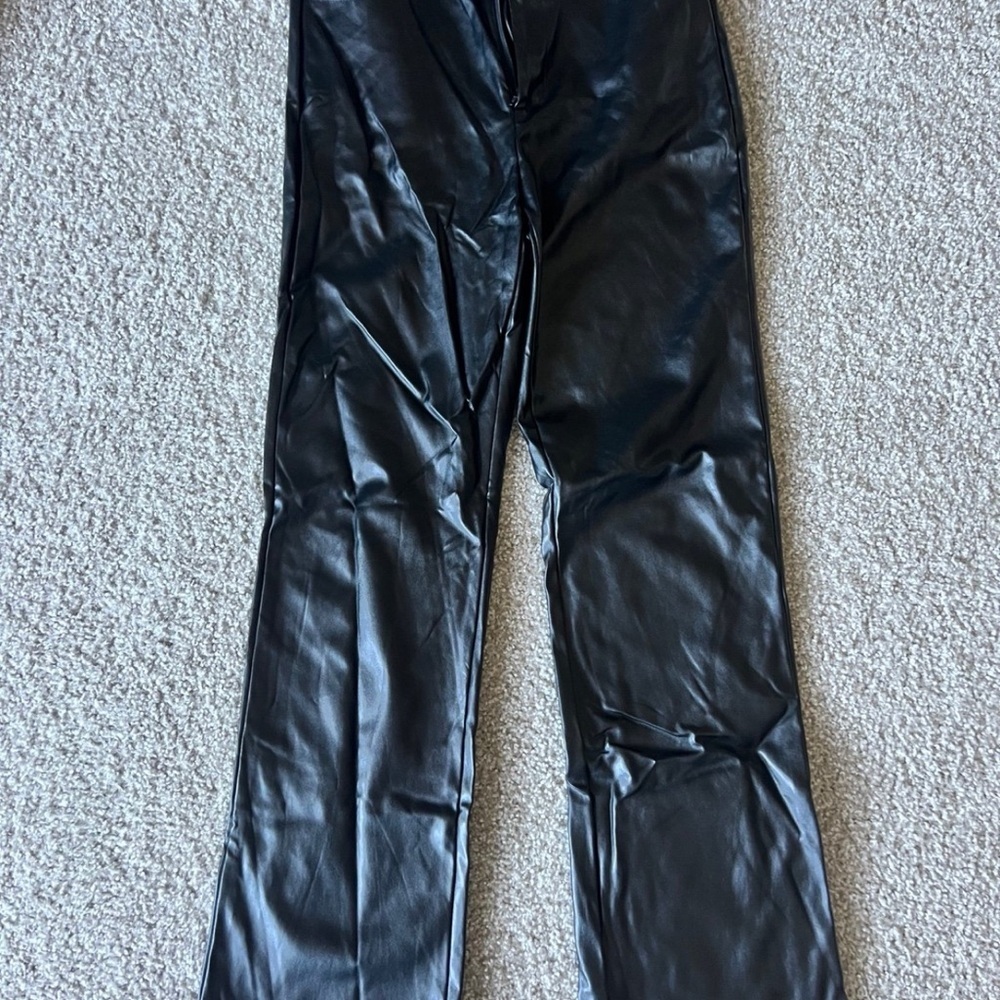 SHEIN Black Faux Leather Pants